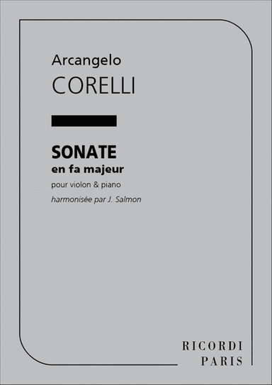 Sonate En Fa Violon Et Piano (Salmon