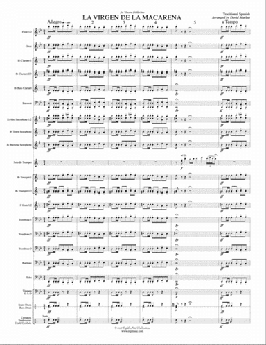 La Virgen de la Macarena (Solo Trumpet and Concert Band): Score