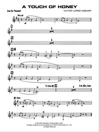 A Touch of Honey: 2nd B-flat Trumpet
