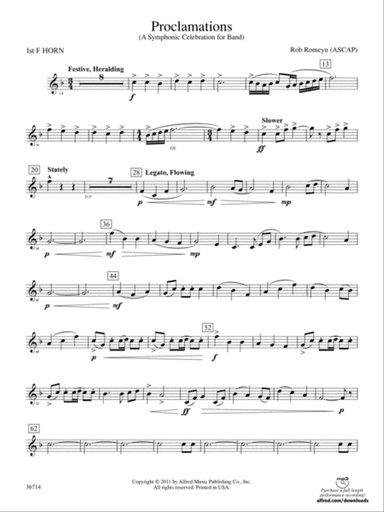 Proclamations: 1st F Horn