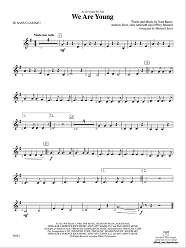 We Are Young: B-flat Bass Clarinet