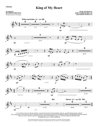 King of My Heart (arr. Heather Sorenson) - Bb Clarinet