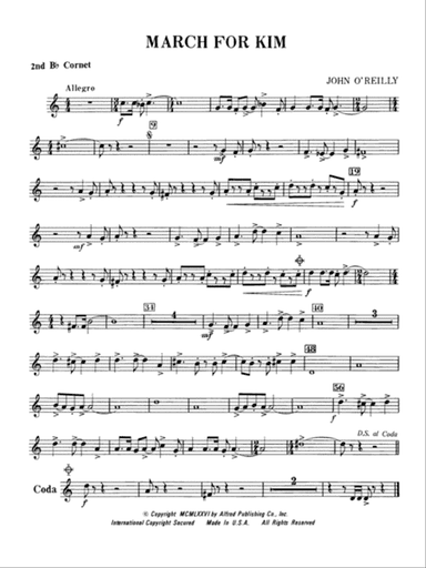 March for Kim: 2nd B-flat Cornet