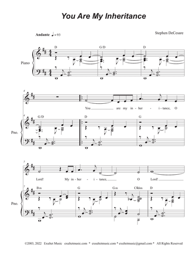 You Are My Inheritance (Vocal solo)