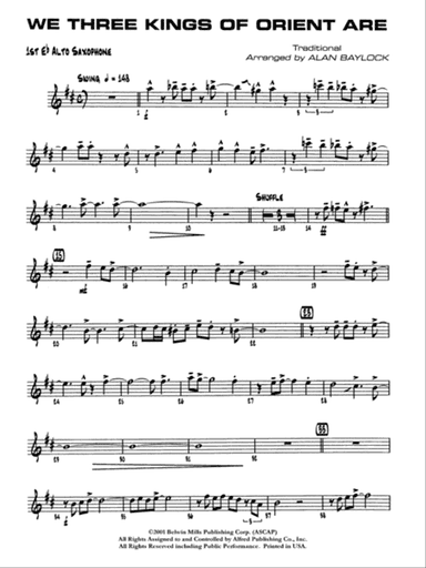 We Three Kings of Orient Are: E-flat Alto Saxophone