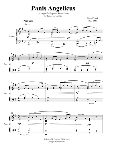 Franck: Panis Angelicus for Soprano Sax & Piano