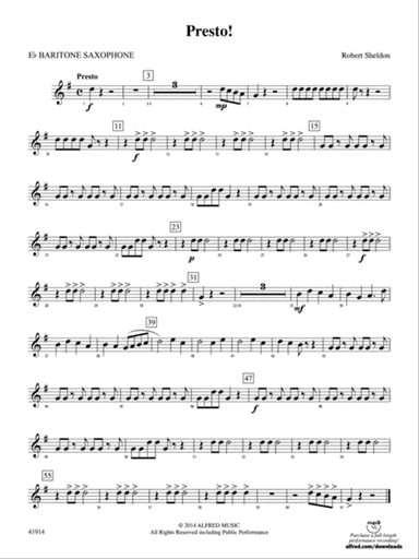 Presto!: E-flat Baritone Saxophone