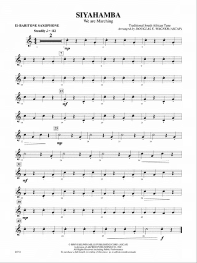Siyahamba (We Are Marching): E-flat Baritone Saxophone