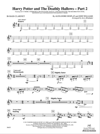 Harry Potter and the Deathly Hallows, Part 2, Suite from: B-flat Bass Clarinet