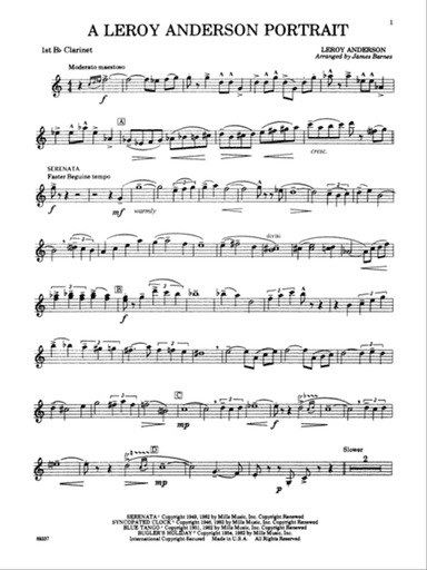 Leroy Anderson Portrait: 1st B-flat Clarinet