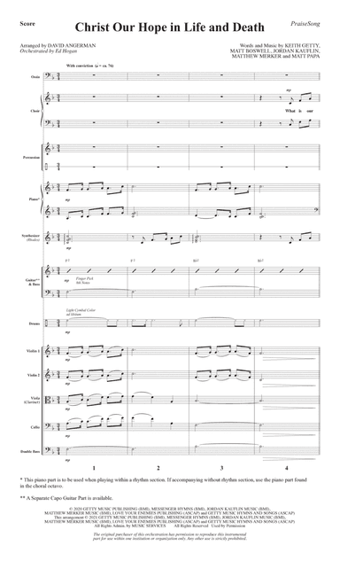 Christ Our Hope In Life And Death (arr. David Angerman) - Full Score