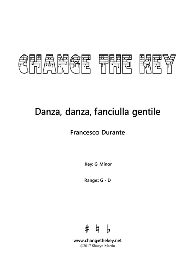 Danza, danza, fanciulla gentile G Minor