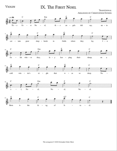 The First Noel for Violin
