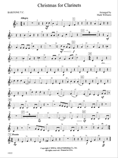 Christmas for Clarinets: Baritone T.C.