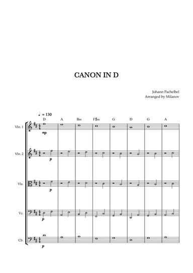 Canon in D | Pachelbel | String Quintet