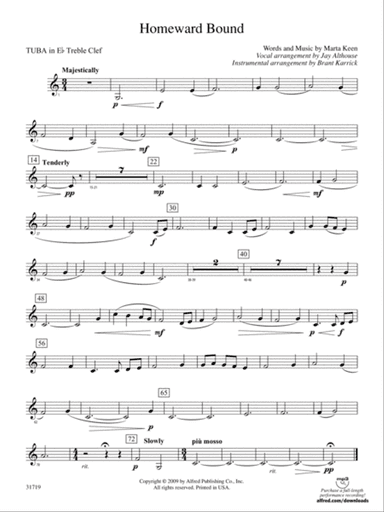 Homeward Bound: (wp) E-flat Tuba T.C.