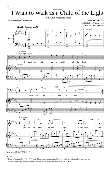 I Want To Walk As A Child Of The Light (arr. Tom Trenney)