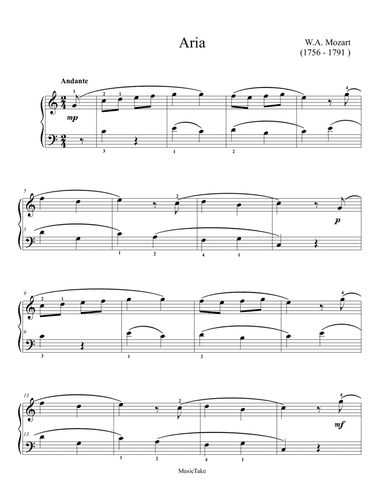 Mozart Aria in C Major