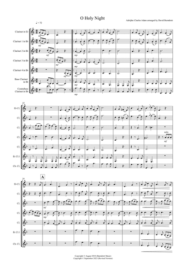 O Holy Night for Clarinet Choir