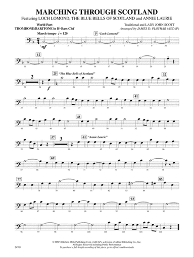 Marching Through Scotland: (wp) 1st B-flat Trombone B.C.
