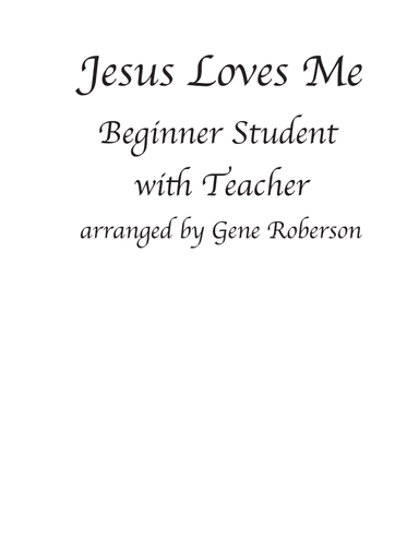Jesus Loves Me Piano Duet Easy with Teacher