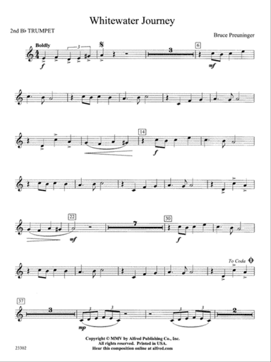 White Water Journey: 2nd B-flat Trumpet