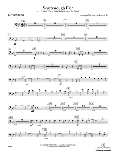 Scarborough Fair: 4th Trombone