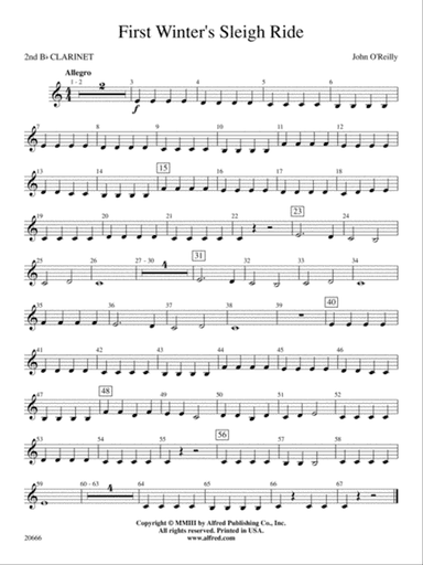 First Winter's Sleigh Ride: 2nd B-flat Clarinet
