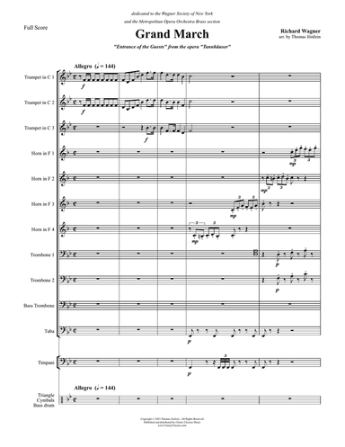 Grand March from Tannhauser for Brass Ensemble, Timpani and Percussion