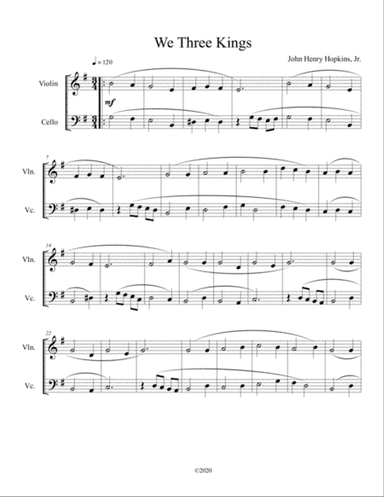 We Three Kings (violin and cello duet)