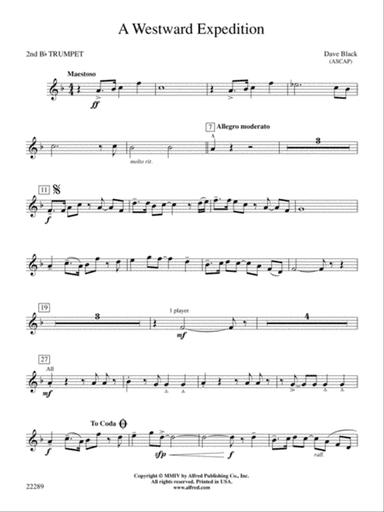 A Westward Expedition: 2nd B-flat Trumpet