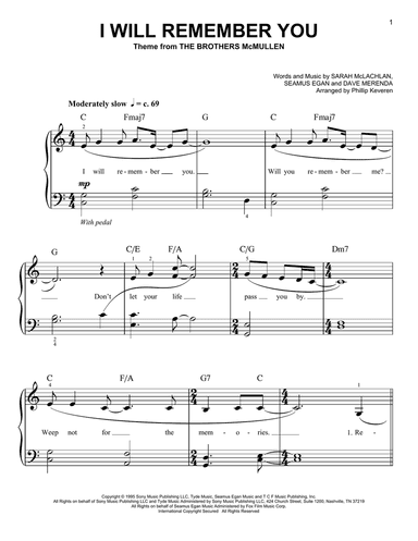 I Will Remember You (arr. Phillip Keveren)