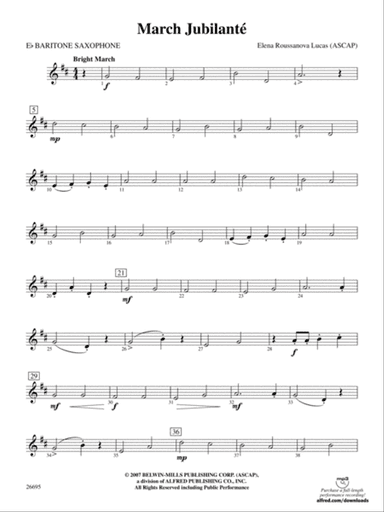 March Jubilante: E-flat Baritone Saxophone