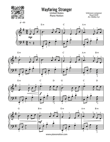 Wayfaring Stranger ( Piano Solo)