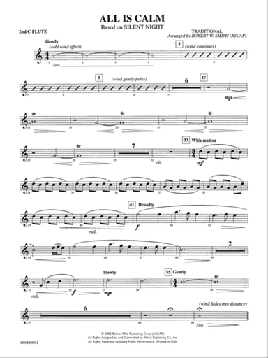 All Is Calm (Based on "Silent Night"): 2nd Flute