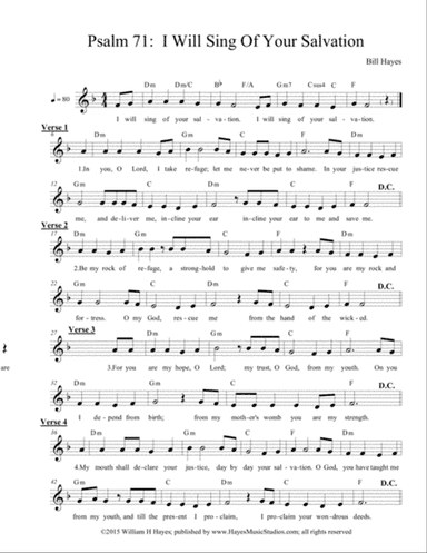 Psalm 71: I Will Sing Of Your Salvation