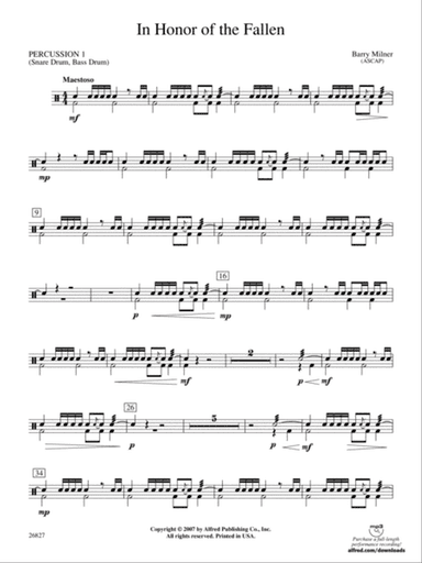 In Honor of the Fallen: 1st Percussion
