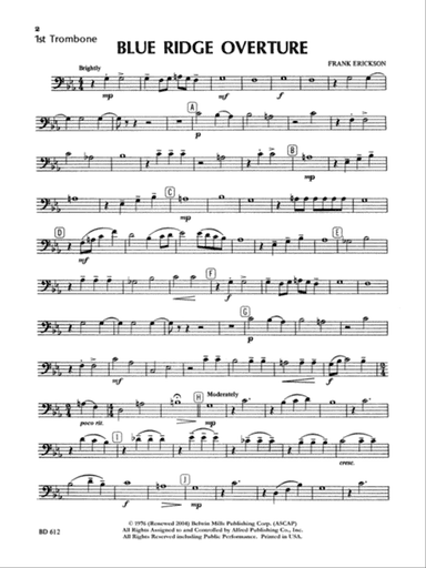Blue Ridge Overture: 1st Trombone