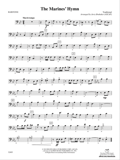The Marines' Hymn: Baritone B.C.