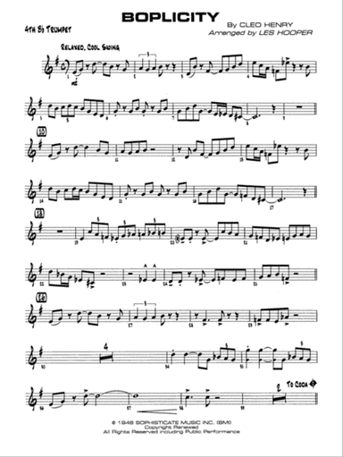 Boplicity: 4th B-flat Trumpet