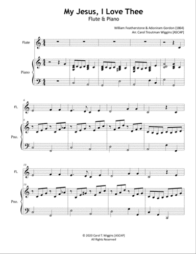 My Jesus, I Love Thee (Flute & Piano)