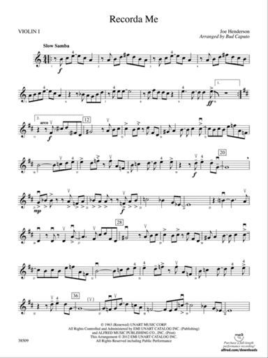 Recorda Me: 1st Violin