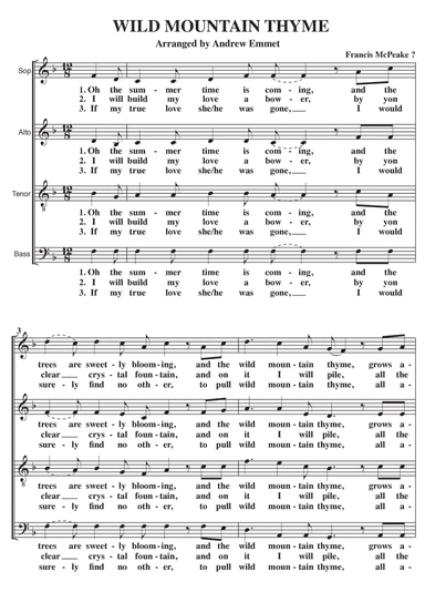 Wild Mountain Thyme A Cappella SATB V2