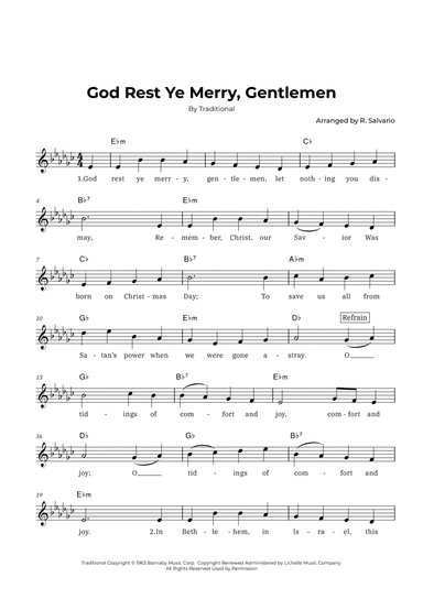 God Rest Ye Merry, Gentlemen (Key of E-flat minor)