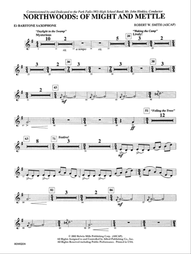 Northwoods: Of Might and Mettle: E-flat Baritone Saxophone