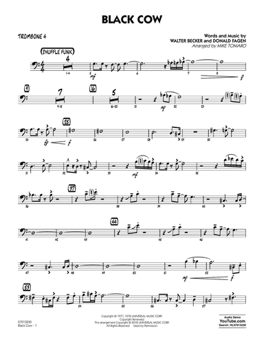 Black Cow (arr. Mike Tomaro) - Trombone 4