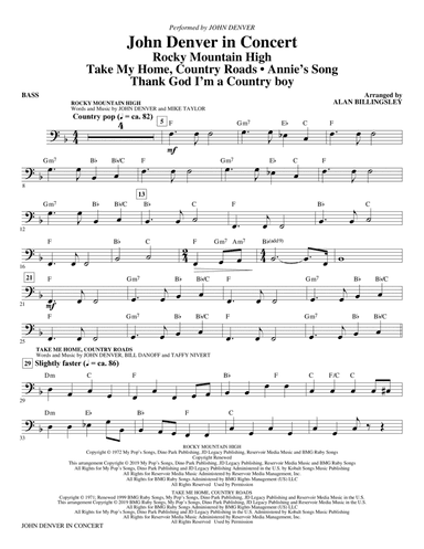 John Denver in Concert (arr. Alan Billingsley) - Bass