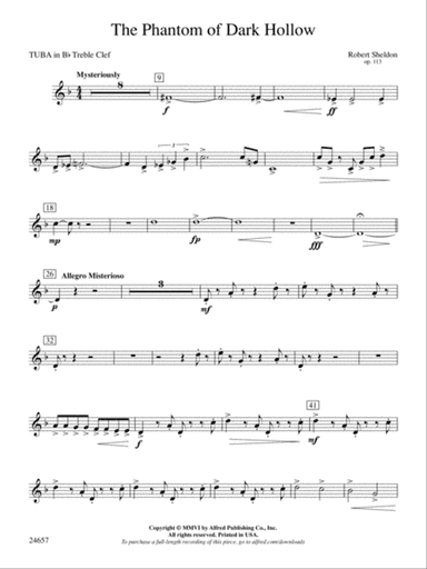 The Phantom of Dark Hollow: (wp) B-flat Tuba T.C.