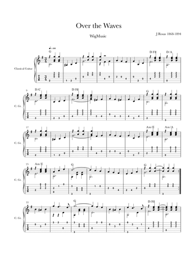 Over The Waves - Classical Guitar