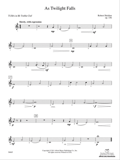 As Twilight Falls: (wp) B-flat Tuba T.C.